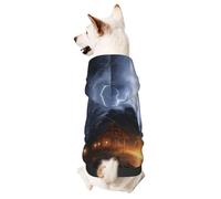 A Night of Lightning and Thunder - Vêtement pour chien - Sweat à capuche doux et chaud pour chiens et chats de petite et moyenne taille, noir