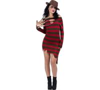 A Nightmare On Elm Street - Robe costumée '" Freddy Krueger " - Femme SM1731 (42 DE - 44 DE) (Rouge/Noir)