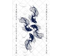 A notebook with a cover featuring a playful blue betta fish swimming gracefully: 6x9 Inch College Ruled 120 Lined Pages