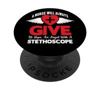 A Nurse Will Always Give Us Hope an Angel with A Stethoscope PopSockets PopGrip Adhésif