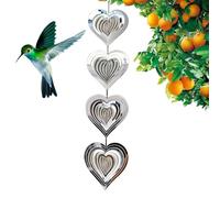 à Oiseaux d'extérieur - Ensemble de 9 disques réfléchissants en Acier Inoxydable | Dispositif décoratif en Forme de cœur pour Dissuader Les Hirondelles Pigeons moineaux du Jardin ou de la