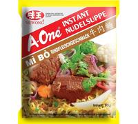 A One Soupe instantanée aux nouilles au goût de bœuf corsé 85g