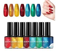 à ongles en gel à 7 couleurs - Shades arc-en- vives, bouteilles de finition brillantes | Glue de l'ongle de qualité salon pour le talent artistique, détails créatifs, manucure à la maison, e