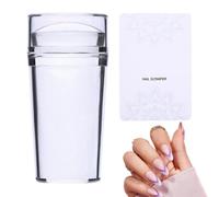 à ongles French Tip Stamper transparent en silicone souple avec raclette | kit de stamping ongles pour salon mariage bridal shower maison spa fête vacances d'manucure quotidienne
