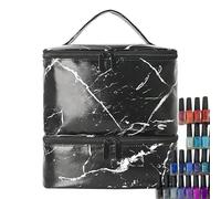 à ongles | Rangement double de manucure de grande capacité : organisateur de fournitures flexibles, de voyage portable pour les amoureux, les familles, noir, Consulte la descripción, Voir