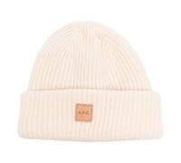 A.p.c. - Bonnet Michelle Logo Patch - Femme - Accessoires - Beige - Taille: ONE Size