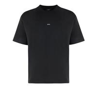 A.p.c. - Boxy Micro Logo T-shirt en coton à col rond - Homme - Tops - Noir - Taille: S