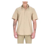 A.p.c. - Camicia in popeline di cotone manica corta - Homme - Chemises - Beige - Taille: L