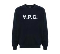 A.p.c. - Flocked Logo SweaT-shirt - Femme - Sweatshirts et sweats à capuche - Bleu - Taille: 38 FR