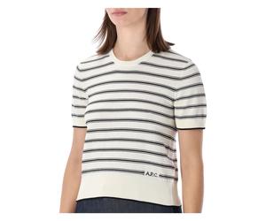 A.p.c. - Haut Knit MC Stripes - Femme - Pulls - Beige - Taille: 38 FR