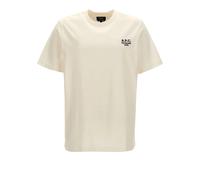 A.p.c., Homme, Tops, Blanc, Taille: L T-shirt Ras du Cou avec Logo Brodé