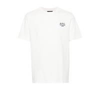 A.p.c., Homme, Tops, Blanc, Taille: S T-shirt Ras du Cou avec Logo Brodé
