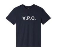 A.P.C. T-shirt en jersey bleu nuit avec logo Homme Taille M