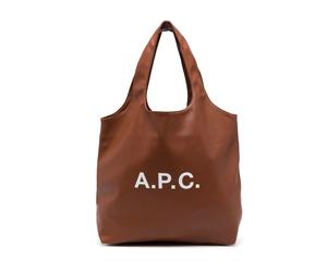 A.p.c. - Ninon Logo Print Tote Bag - Femme - Sacs - Brun - Taille: ONE Size