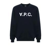 A.p.c. - Pull en Coton Bleu Marine Texture Jersey - Homme - Sweatshirts et sweats à capuche - Bleu - Taille: S