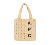 A.p.c. - Sac cabas en raphia June brodé logo - Femme - Sacs - Beige - Taille: ONE Size