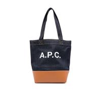 A.p.c. - Sac Fourre-tout en Denim et Cuir - Femme - Sacs - Bleu - Taille: ONE Size