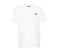 A.p.c. - T-Shirt Standard Rue Madame Blanc/Marine - Homme - Tops - Blanc - Taille: L