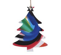 A Painting Art Lot de 4 pendentifs décoratifs en bois en forme d'arbre de Noël pour décoration d'arbre, de mur et de porte - Style vintage