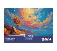A Painting of The Sea in Greece with White Walls 1000 Pièces Carton Extra-épais Coffret De Puzzles Sea Beach Anti-stress Jouet D'anniversaire Puzzles Cadeaux Pour La Famille Et Les Amis 52x38cm/1000pc
