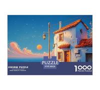A Painting of The Sea in Greece with White Walls 1000 Pièces Carton Extra-épais Puzzle De Qualité Supérieure Sea Beach Extrêmement Difficile Jouet D'anniversaire Puzzles Cadeaux Pour La Famille Et Les