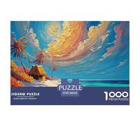 A Painting of The Sea in Greece with White Walls 1000 Pièces Puzzle en Papier Écologique Puzzle Sea Beach Extrêmement Difficile Jeu Créatif Puzzles pour La Décoration Intérieure 38x26cm/1000pcs