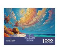 A Painting of The Sea in Greece with White Walls 1000 Pièces Puzzle en Papier Écologique Puzzle Sea Beach Extrêmement Difficile Défi Unique Puzzles pour La Décoration Intérieure 52x38cm/1000pcs