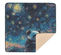 A Panda Under A Starry Sky Grand tapis de gym et d'activités antidérapant pour intérieur et extérieur 1 pièce pour bébés, nourrissons et tout-petits, 127 x 127 cm