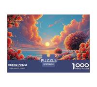 A Path Leading to The Sea Roses in Full Bloom 1000 Pièces Puzzle en Papier Écologique Puzzle Sunset Extrêmement Difficile Défi Unique Puzzles pour Adultes Et Enfants 38x26cm/1000pcs