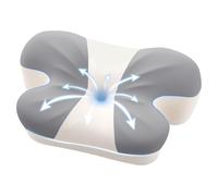 A-Pce Oreiller Ergonomique Cervical pour Soulager Les Douleurs, Oreiller Mémoire de Forme avec Housse Amovible, pour Les Personnes Dormant sur Le Côté, sur Le Dos ou sur Le Ventre, Gris