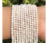 A+ Perles en pierre de rubis naturel Petites perles rondes en cristal rouge pour la fabrication de bijoux à bricoler soi-même Fournitures de perles de bracelet-Pierre de lune blanche, 2mm 170pcs