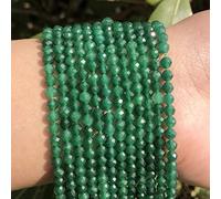 A+ Perles en pierre de rubis naturel Petites perles rondes en cristal rouge pour la fabrication de bijoux à bricoler soi-même Bracelet Perles Fournitures-Vert Jade, 3mm 110pcs