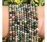 A+ Perles en pierre de rubis naturel Petites perles rondes en cristal rouge pour la fabrication de bijoux à bricoler soi-même Bracelet Perles Fournitures-India Agate,4mm 91pcs