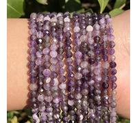 A+ Perles en pierre de rubis naturel Petites perles rondes en cristal rouge pour la fabrication de bijoux à bricoler soi-même Bracelet Perles Fournitures-Améthyste, 3mm 110pcs