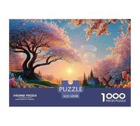 A Picturesque Spring Landscape with Blooming Cherry Tree 1000 Pièces Papier Écologique Résistant Coffret De Puzzles Spring Landscape Stimulant Et Éducatif Jeu Familial Puzzles Cadeaux pour La Famille
