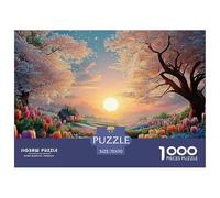 A Picturesque Spring Landscape with Blooming Cherry Tree 1000 Pièces Puzzle en Papier Écologique Coffret De Puzzles Cherry Blossom Tree Extrêmement Difficile Jouet d'anniversaire Puzzles pour Adultes