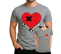 A Piece is Missing Cœur Puzzle - Saint Valentin Amour, Cohésion, Look de partenaire, Connexion spéciale T-shirt pour homme, gris, M