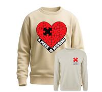 A Piece is Missing Cœur Puzzle - Saint Valentin Amour, Cohésion, Look de partenaire, Pull de connexion spéciale, Pierre naturelle, S