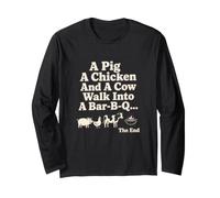 A Pig A Chicken and A Cow Bar-B-Q Grill Humour Manche Longue