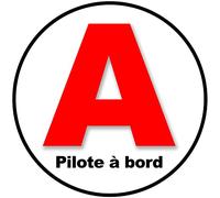 A Pilote à Bord (15x15cm) - Sticker/autocollant