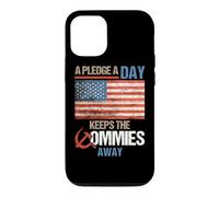 A Pledge A Day Keeps The Commies Away American Flag America Coque pour iPhone 12/12 Pro