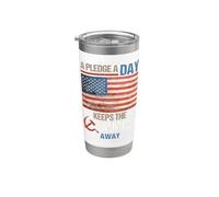 A Pledge A Day Keeps The Commies Away American Flag America Gobelet isotherme en acier inoxydable double paroi