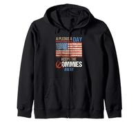 A Pledge A Day Keeps The Commies Away American Flag America Sweat à Capuche