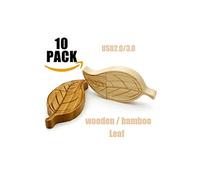 A Plus+ 10 Pièces Clé USB 2.0 8Go Originale Bois Feuille Flash Drive Mémoire Stick en Gros