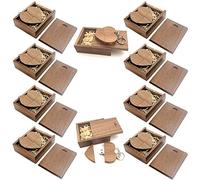A Plus+ 10 Pièces Clé USB 3.0 16 Go Forme de Coeur USB 3.0 Stick avec Porte-clés + 10 Pièces Boîtes en Bois Cadeau pour Mariage et Photographie