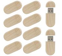 A Plus Lot de 10 Clé USB 8 Go en Bois, Personnalisée, Stick 8GB, Clef de Mariage