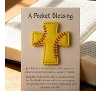 A Pocket Blessing - Édition croisée de baseball, football, softball, croix, cadeau de poche pour athlètes chrétiens, jeton inspirant pour les équipes et les groupes de jeunes