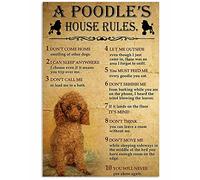 A Poodle'S House Rules Plaque décorative murale en métal 20,3 x 30,5 cm