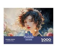 A Portrait of an Elegant Woman 1000 Pcs Carton Extra-épais Lot de Puzzles Elegant Woman Stimulant Et Éducatif Jeu Familial Puzzles pour Adultes Et Enfants 52x38cm/1000pcs