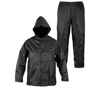 A-pro Anti Pluie Combinaison Blouson Pantalon hommes Dames Capuche Impermeable Noir M